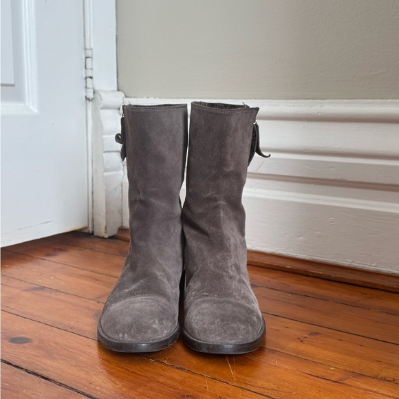 Stuart Weitzman Charcoal Suede Ankle Boots - Picture 5 of 8